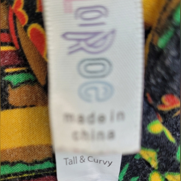Hamburger Cheeseburger LuLaroe Leggings Tights Size Tall Curvy Funky Pants XXL ! - Picture 5 of 7
